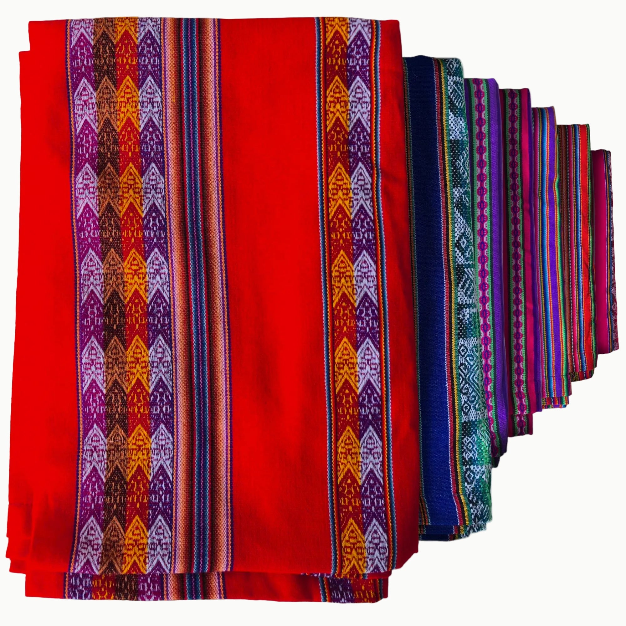 Lucio Fabrics Unique Native Peruvian Throw Thin Blanket 70'' x 47'' (Red Mountain Loom)