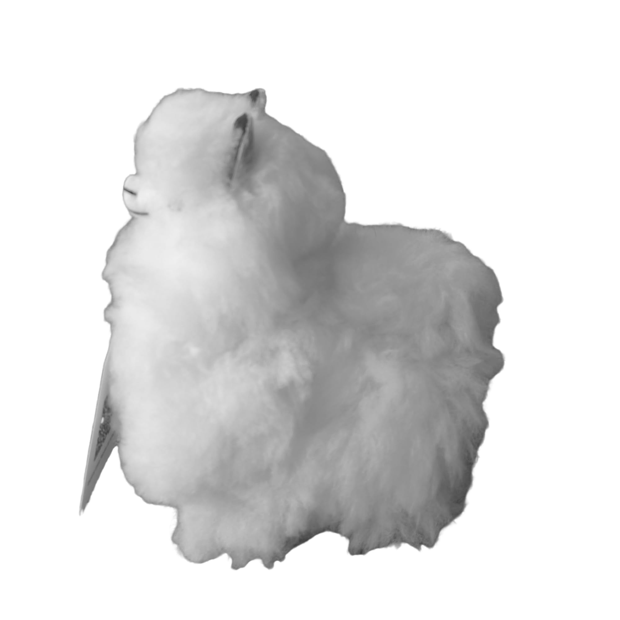 white alpaca figurine on a white background
