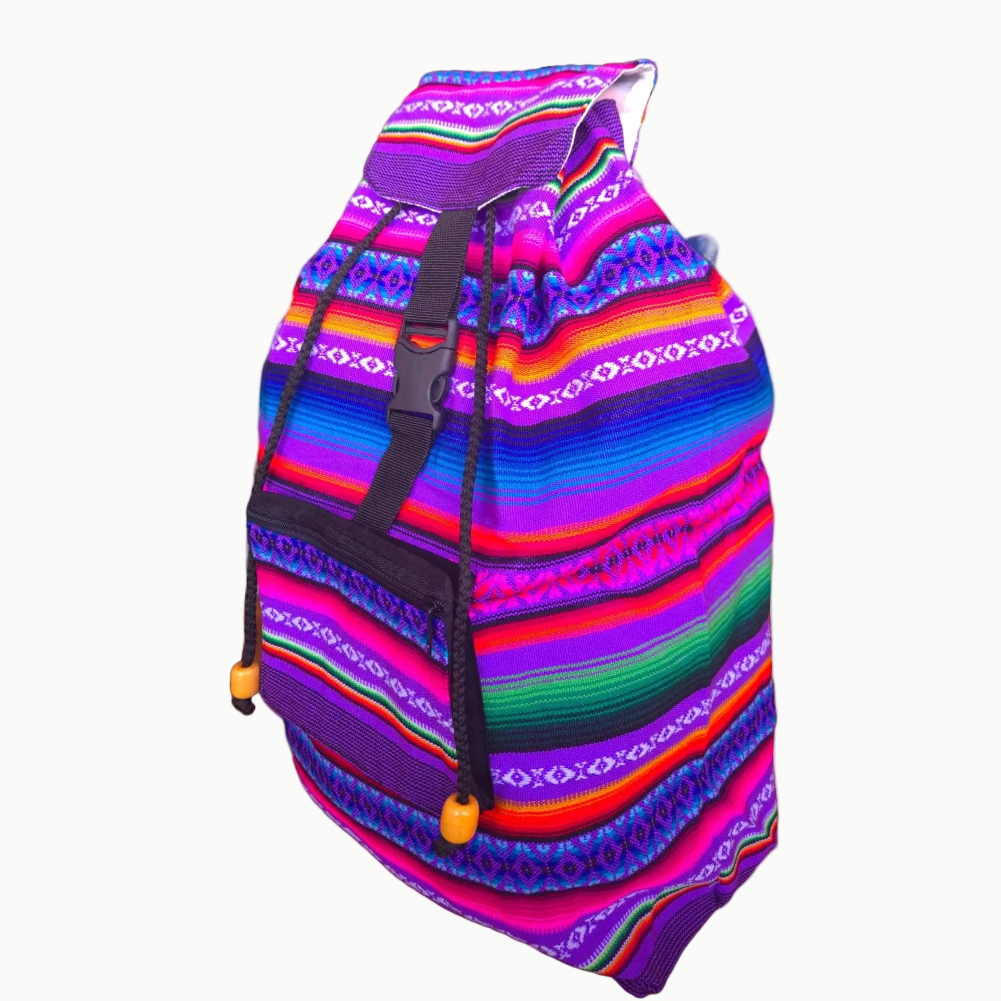 Colorful striped dog harness on a white background